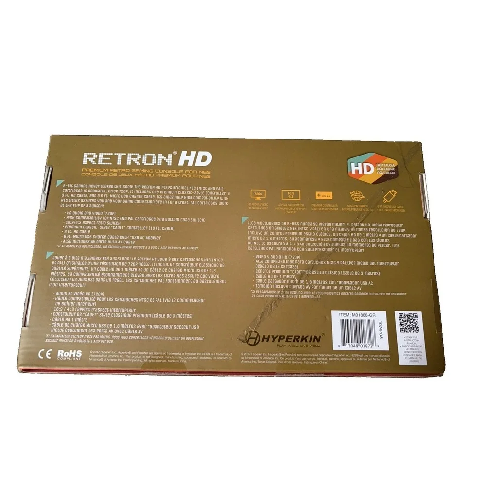 Hyperkin Retron HD Gaming Console for NES (Gray) M01888-GR Brand New Sealed